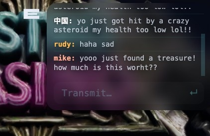 In-game chat panel and quick messaging controls.