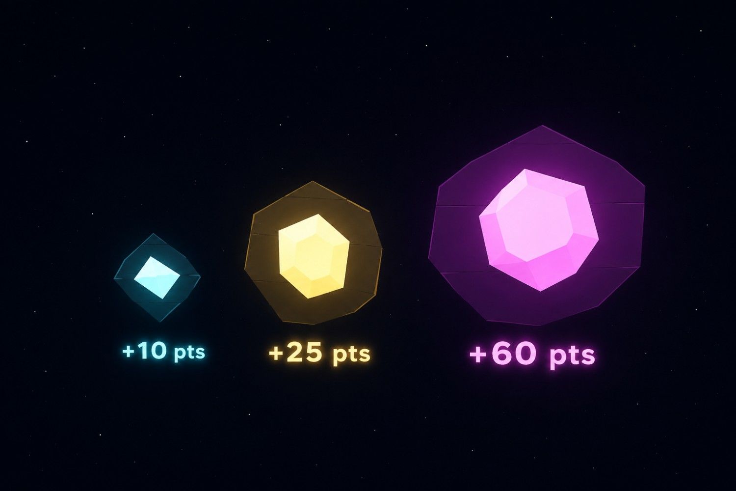 In-game HUD showing score, time, and colored pickups.
